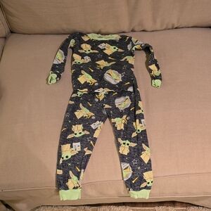 Star Wars Kids Pajama in Charcoal Gray with Lime Trim